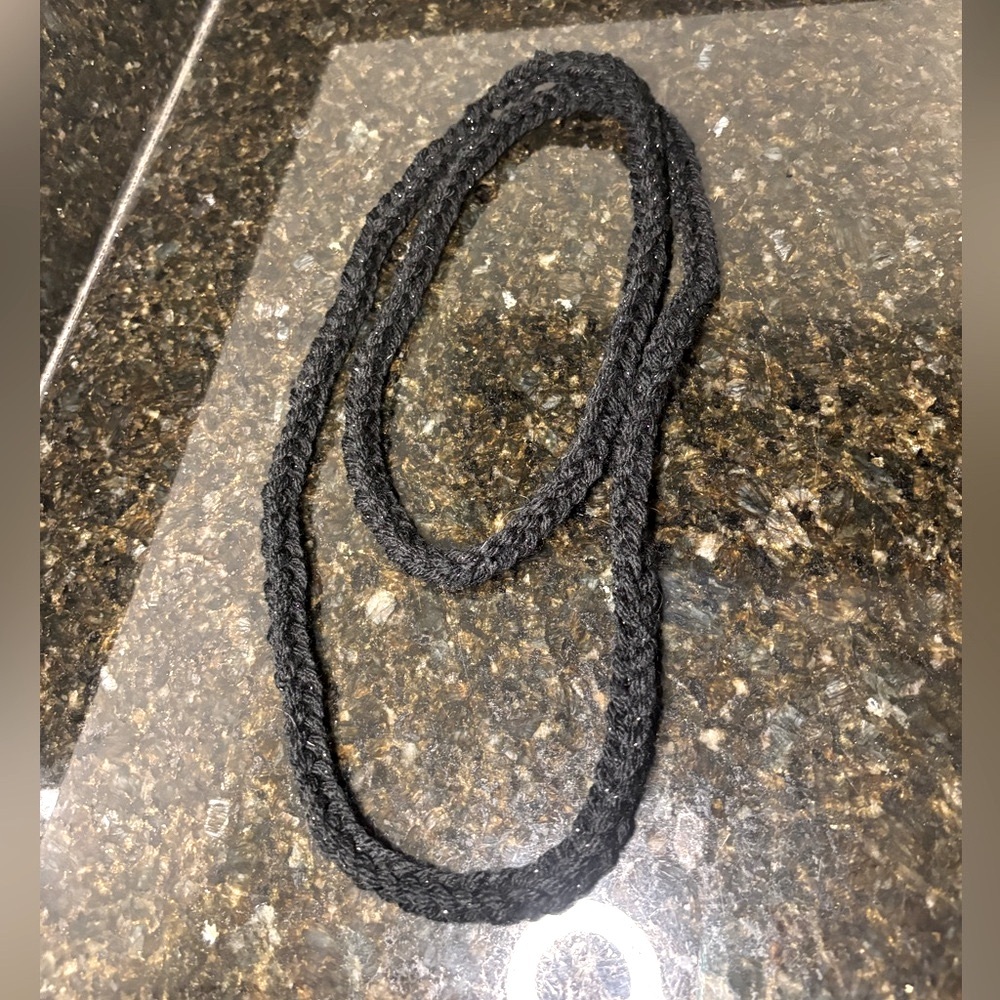 NWOT Black Knit Rope Necklace